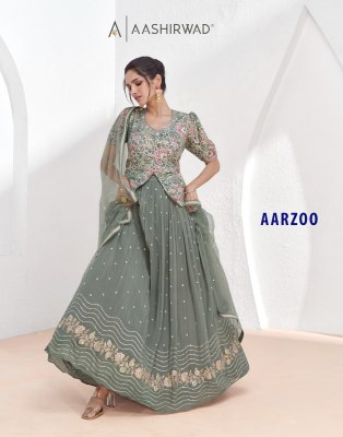 Aashirwad creation by aarzoo free stitched designer lehenga choli catalogue at low rate lehenga choli catalogs