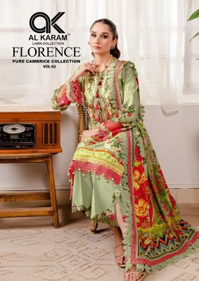 Al karam present Florance vol 2  pure cambric karachi suit catalogue at low rate Karachi suits catalogs