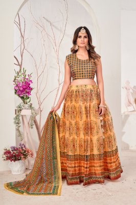 Amoha trends present C 10568 pure organza with mirror work lehenga choli with elegant and designer look Womens