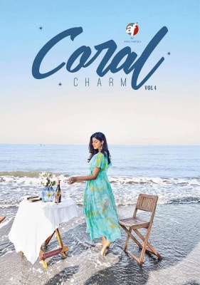 Anju Fabrics Coral Charm Vol 4 Premium Collection Georgette Kurti Wholesale Rate  gown catalogs