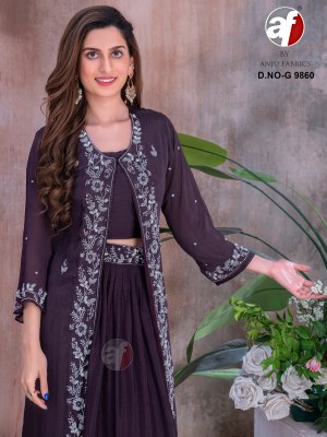 Anju fabric by D NO G9860 pure skirt choli with heavy jacket designer catalogue at low rate  lehenga choli catalogs