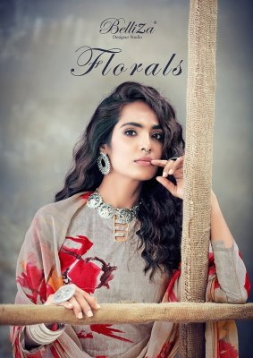 Belliza by Florals pure cotton digital printed unstitched dress material catalogue at low rate 