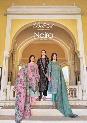 Belliza by Naira vol 49 pure cotton digital printed unstitched salwar suit catalogue at affordable rate wholesale catalogs