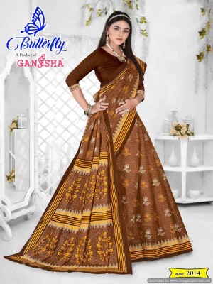 Ganesha by Butterfly vol 2 heavy cotton printed saree catalogue at affordable rate sarees catalogs