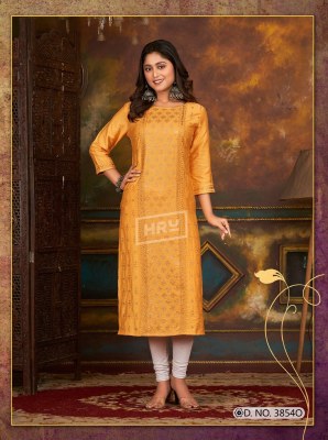 HRU by Glitter vol 87 fancy straight embroidered kurti catalogue at affordable rate  kurtis catalogs