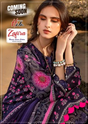 Hala by Zafira chunari collection heavy lawn cotton Karachi suit catalogue at affordable rate Karachi suits catalogs