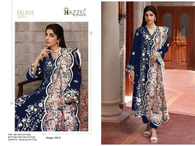 Hazzel by Desing No 089 reyon with cotton thread embroidery  Pakistani suit catalogue pakistani suit catalogs