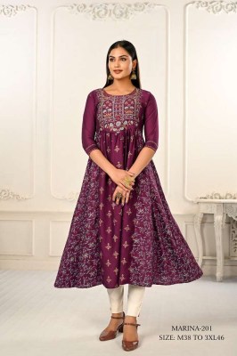 Jivora Marina Design no 201 Premium Cotton Designer collection Size set Kurti supplier in India  gowns