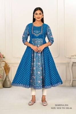 Jivora Marina Design no 204 Premium Cotton Designer collection Size set Kurti supplier in India  gowns