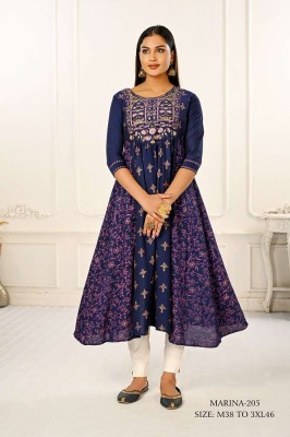 Jivora Marina Design no 205 Premium Cotton Designer collection Size set Kurti supplier in India  gowns