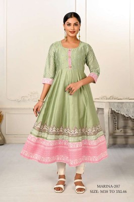 Jivora Marina Design no 207 Premium Cotton Designer collection Size set Kurti supplier in India  gowns