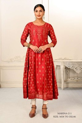 Jivora Marina Design no 211 Premium Cotton Designer collection Size set Kurti wholesaler  gowns
