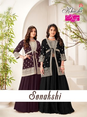 Khushi fashion by Sonakshi embroidered shrug blouse with skirt catalogue at low rate lehenga choli catalogs