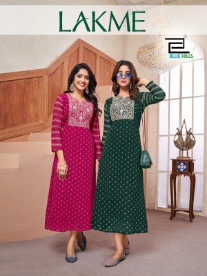 Lakme by Blue hills georgette foil printed kurti catlogue at affordable rate kurtis catalogs