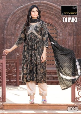 Manjeera by Dunki present modal printed sequence work flared readymade suit catalogue at wholesale price readymade suits