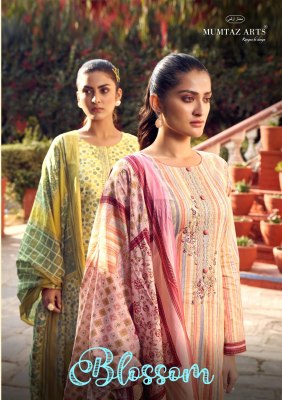Mumtaz Arts by Blossom pure karachi lawn cambric karachi suit catalogue at affordable rate Karachi suits catalogs