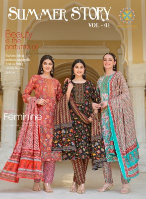 Passion Tree by Summer story vol 1 heavy cotton embroidered readymade suit catalogue at affordable rate kurti pant with dupatta Catalogs