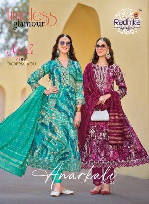 Radhika lifestyle by Anarkali vol 1 heavy reyon foil printed embroidered readymade suit catalogue at low rate fancy Anarkali suit catalogs
