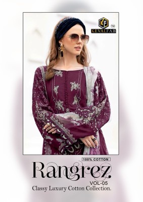 Rangrez vol 5 by Keval feb fancy karachi unstitched dress material catalogue at low rate 