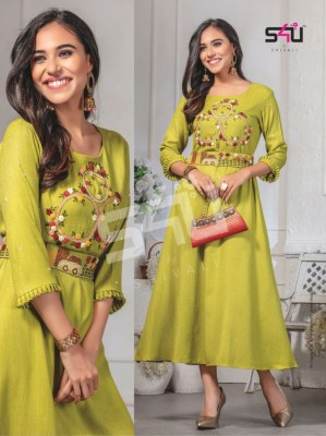 S4U by cotton candy vol 7 reyon embroidered kurti catalogue at low rate 