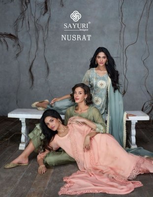 Sayuri designer by Nusrat pure organza silk readymade suit catalogue at low rate  readymade suit catalogs