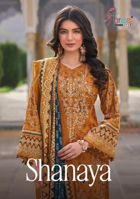 Shanaya by Shree fab pure cotton heavy embroidered unstitched suit catalogue at affordable rate dress material catalogs