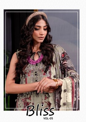 Sharaddha designer by Bliss vol 05 lawn cotton printed karachi suit catalogue at low rate Karachi suits catalogs