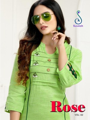 Suvesh by rose vol 2 cotton embroidered kurti catalogue at wholesale price at low rate 