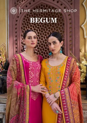 The hermitage shop and begum vol 2 pure viscose unstitched suit catalogue at low rate  dress material catalogs