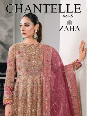 Zaha by Chantelle vol 5 D No 10293 AB embroidered unstitched anarkali suit catalogue fancy Anarkali suit catalogs