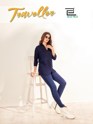 blue hills present traveller rinkle rayon plain tops catalogue at affordable rate Womens