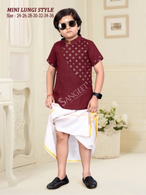 mini lungi style present cotton goldan print boys shirt catalogue at low rate Mens