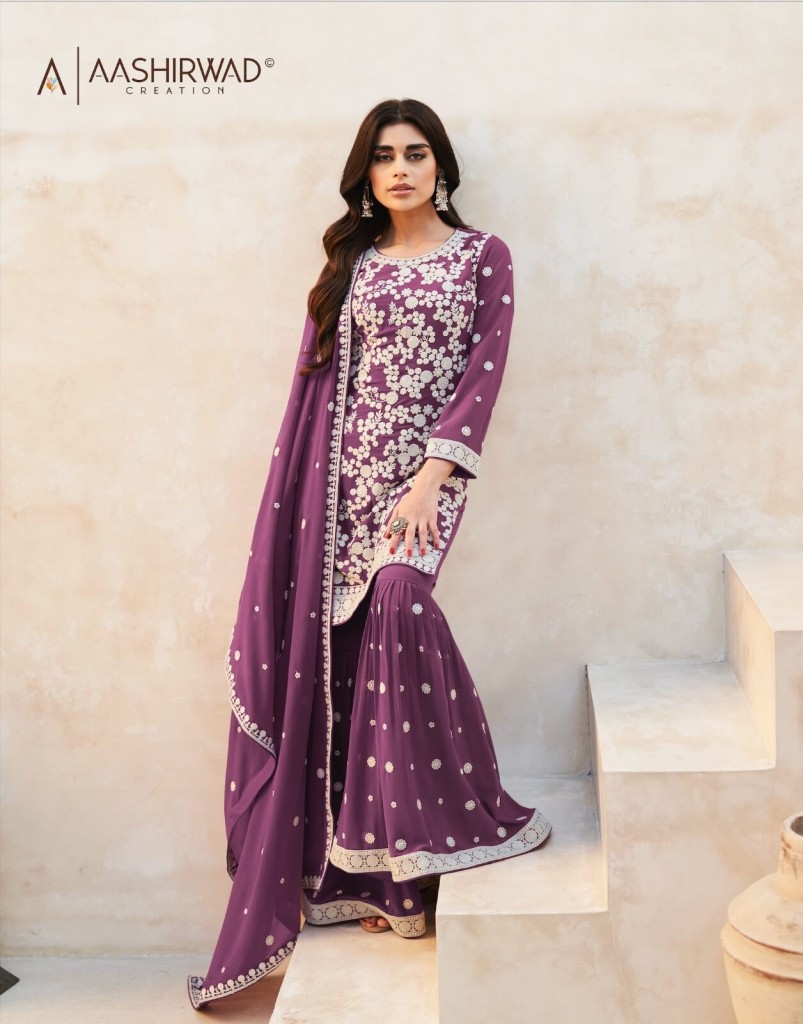 Teal Blue Georgette Embroidered Eid Wear Pakistani Suits Anaya 8204 By Aashirwad  Creation SC/015177 | Dress materials, Anarkali dress, Fashion