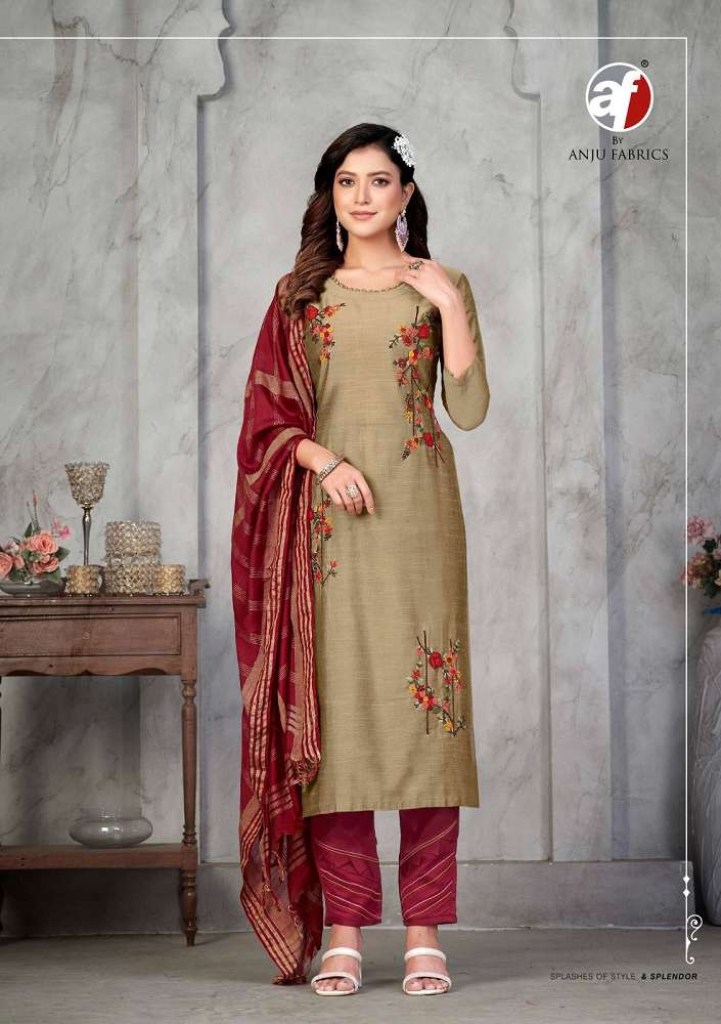 kf sadgi vichitra silk kurti pant dupatta set wholesale collection