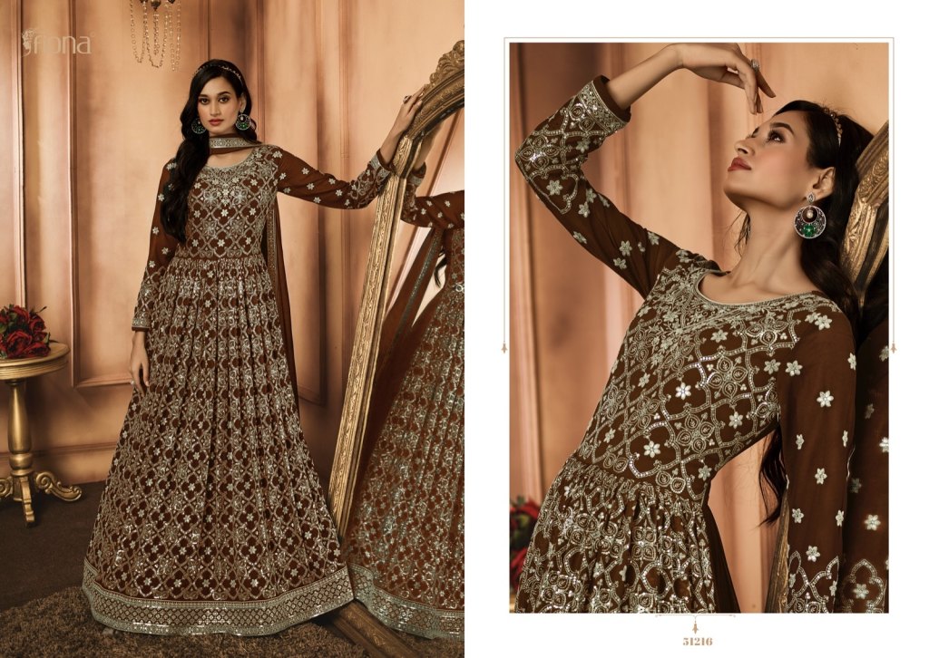 Fiona by Sehnaaz heavy embroidered georgette long exclusive gown catalogue  at affordable rate