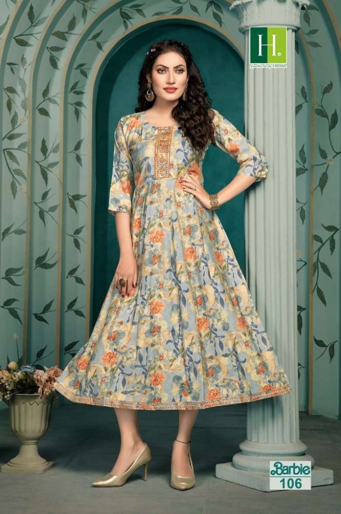 FANCY COTTON PRINTED ANARKALI KURTI