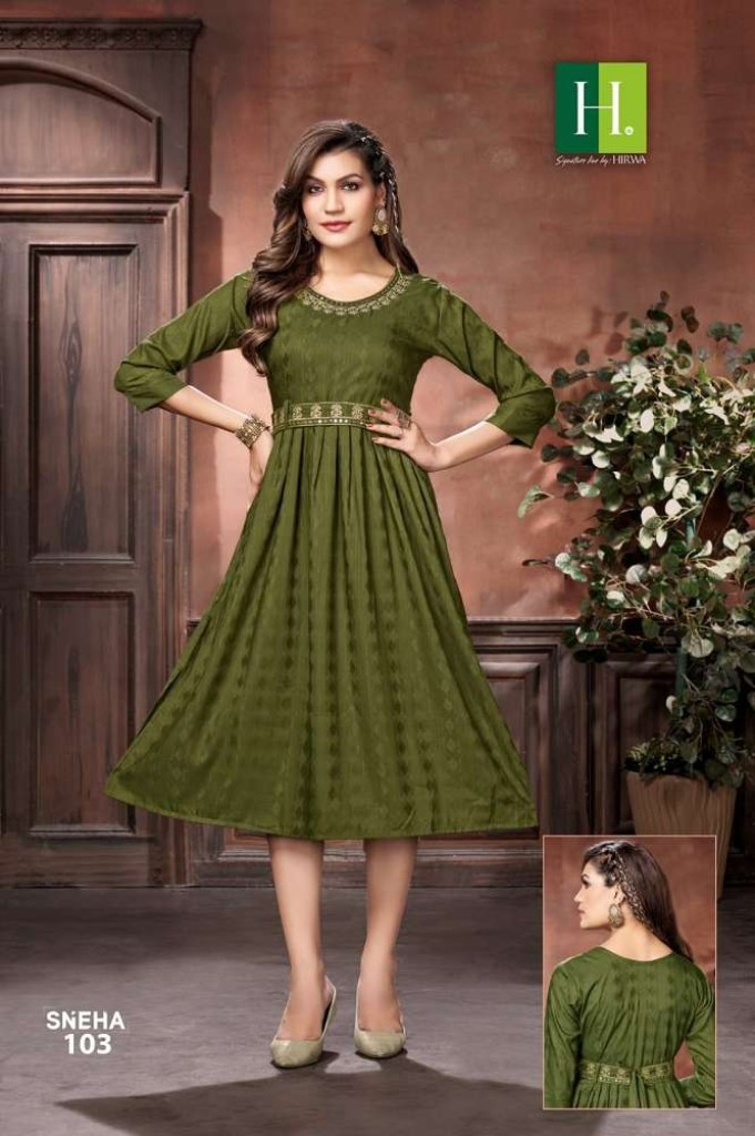 HIRWA PRESENT KYLIE FESTIVE WEAR GHERA SHORT KURTIS COLLECTION -  textiledeal.in