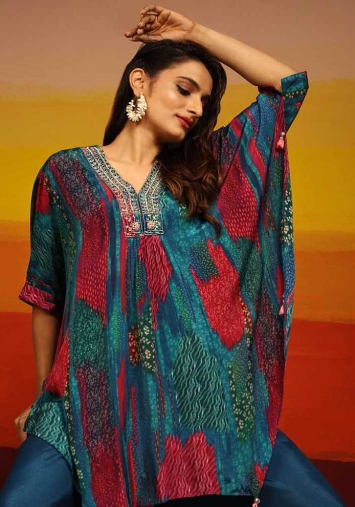 Green Poncho kurta and pant available only at IBFW