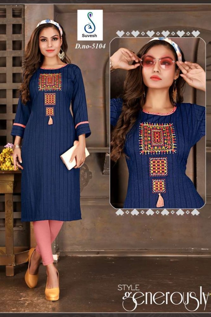 Women Cotton Fabric Flower Printed Design Kurti With Pencil Pants in Surat  at best price by Surya Techno Fab LLP - Justdial