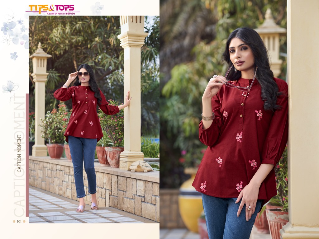 Tips and tops by Lifestyle premium cotton flex readymade western top catalogue