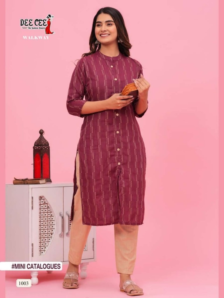 Long Straight Side Cut Print kurti