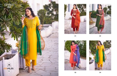 100 miles new shriti pure cotton 3 Psc Readymade set wholesale  kurtis catalogs