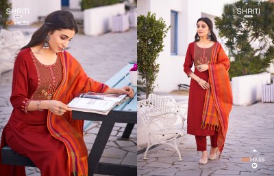 100 miles new shriti pure cotton 3 Psc Readymade set wholesale  kurtis catalogs