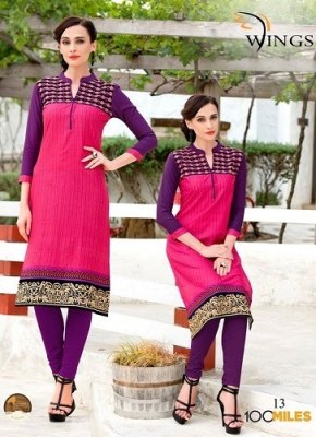 100 miles wings New style beautiful embroidered and printed cotton kurtis collection with low rate kurtis catalogs