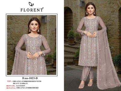 1023 ABCD by Florent Heavy Dull organza embroidered unstitched suit set with low price salwar kameez catalogs