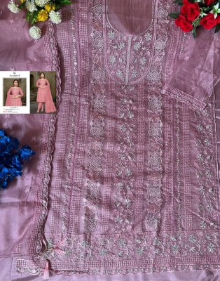 1023 ABCD by Florent Heavy Dull organza embroidered unstitched suit set with low price salwar kameez catalogs