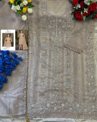 1023 ABCD by Florent Heavy Dull organza embroidered unstitched suit set with low price salwar kameez catalogs