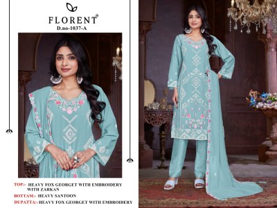1037 ABCD by Florent Heavy Fox Georgette embroidered dress material in amaviexpo Amavi
