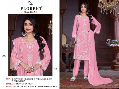 1037 ABCD by Florent Heavy Fox Georgette embroidered dress material in amaviexpo dress material catalogs