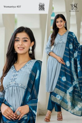18 attitude womaniya vol 04  aliya cut Kurti pant with Dupatta set Kurti catalogue wholesale price in India  kurtis catalogs